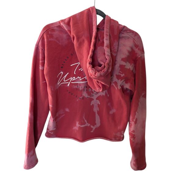 Silent Theory Tie-Dye Red The Uprising Hysteria Crop Hoodie Size 12 - Picture 3 of 4